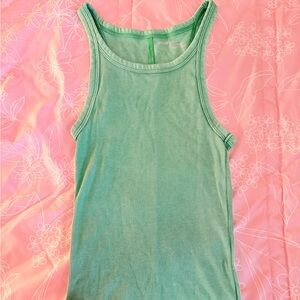 Green ribbed tank